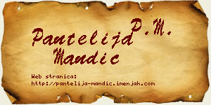 Pantelija Mandić vizit kartica
